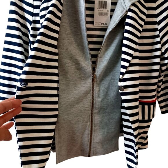 Monteau Girls Blazer Hoodie NWT Size L 2-in-1 Striped Stretch Back to School - Picture 6 of 7